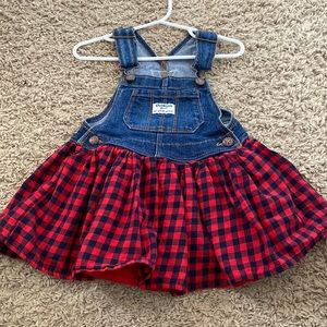 Never worn buffalo check toddler overall dress